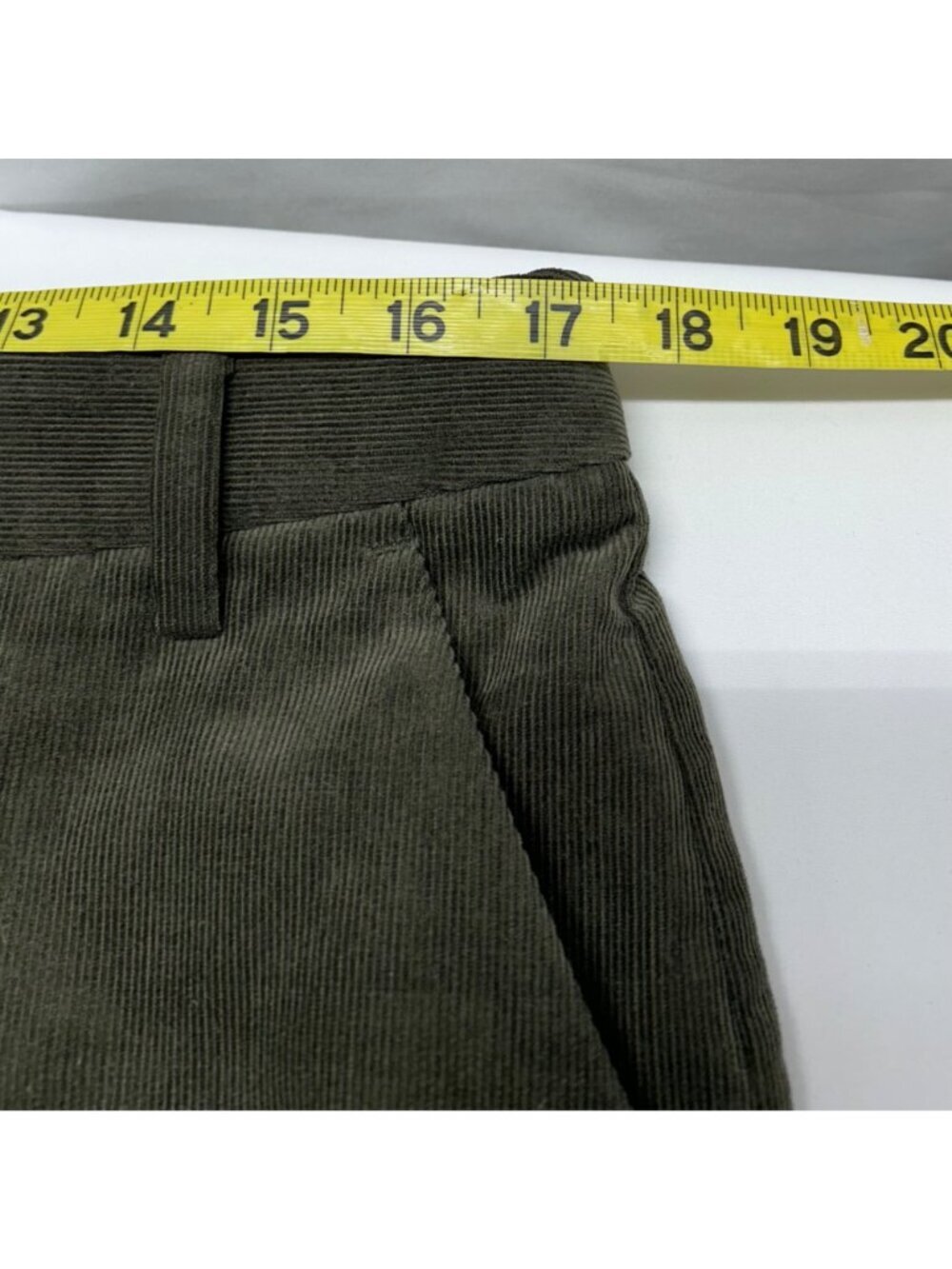 Banana Republic Womens Tall 12 Olive Green Corduroy Straight-Leg Pants - Picture 7 of 16
